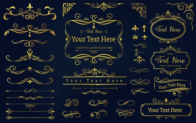 Collection set of label ornament vector illustration