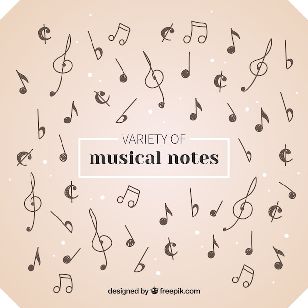 Collection of several musical notes