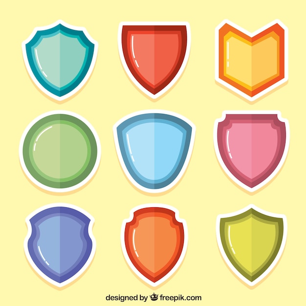 Free vector collection of shield stickers