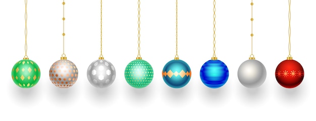 Vettore gratuito collezione di elementi shinny gingillo di decorazioni natalizie