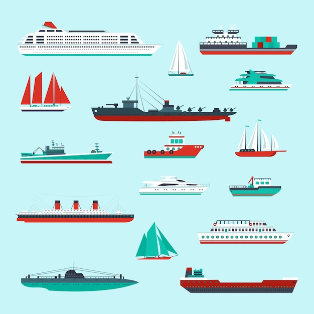 Free vector collection of ships