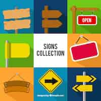 Free vector collection of sign in flat design