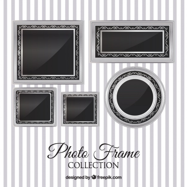 Free Vector | Geometric silver frame collection