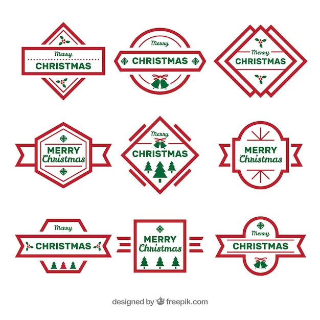 Collection of simple christmas badges