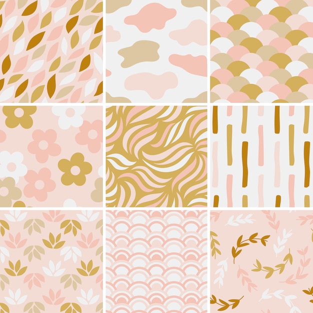 Free vector collection of simple pattern vectors illustration