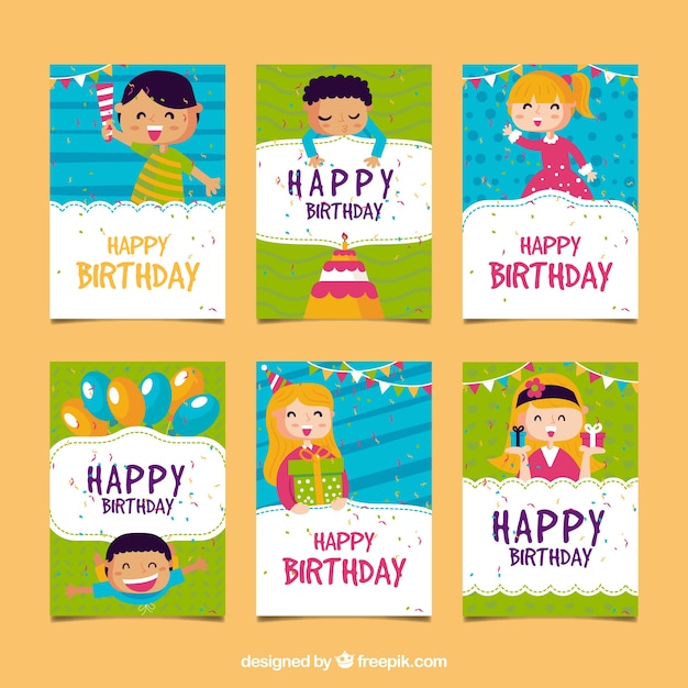 Collection of six birthday cards