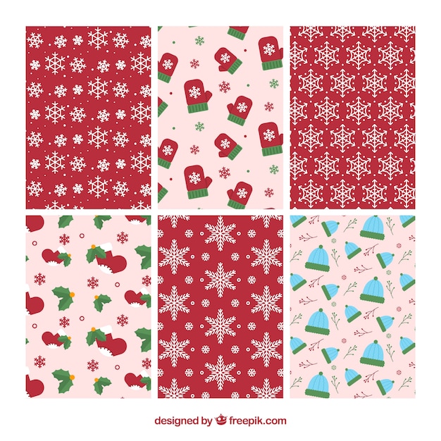 Collection of six nice christmas patterns