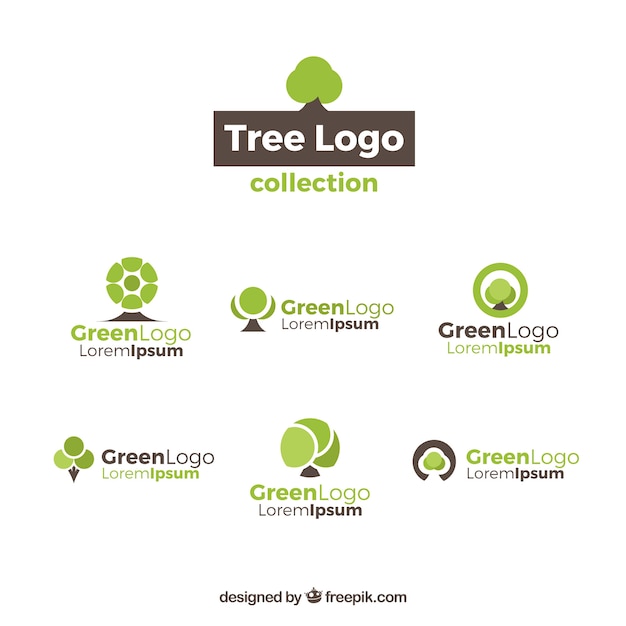 Free vector collection of six tree logos