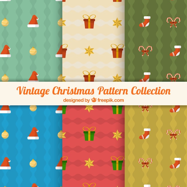 Collection of six vintage hand drawn patterns