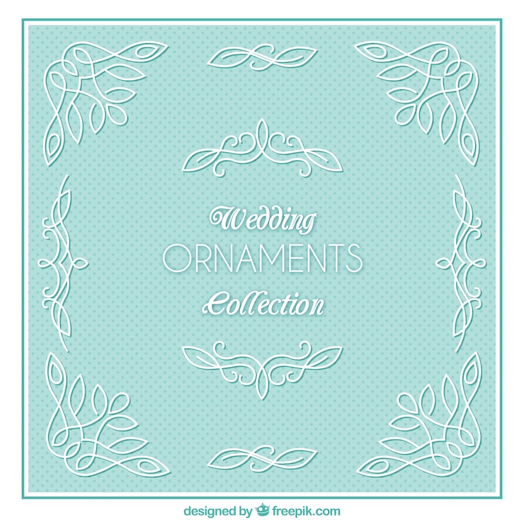 Free Vector collection of sketches wedding ornaments