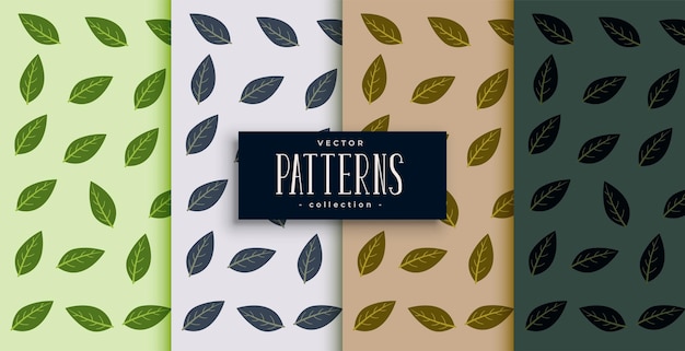 Free vector collection of small leaves pattern in various shades background vector