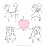 Free vector collection of smiling young couple