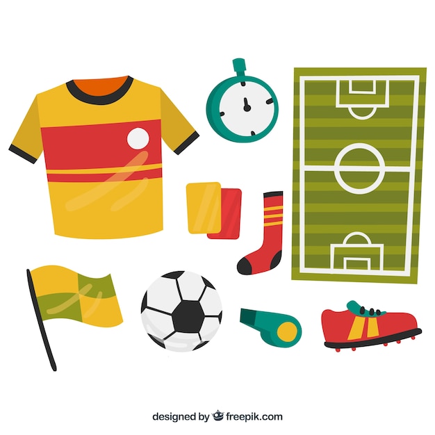 Free vector collection of soccer elements