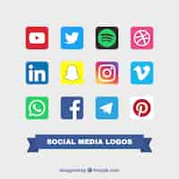 Free vector collection of social logos color logos