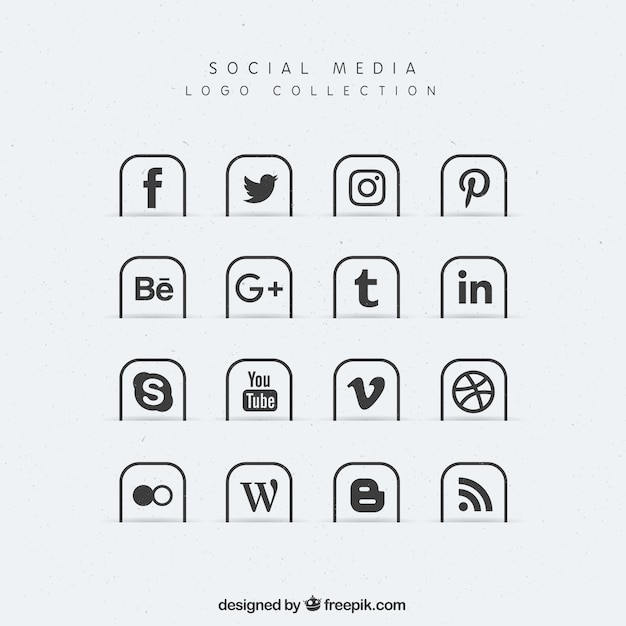 Collection of social media icons