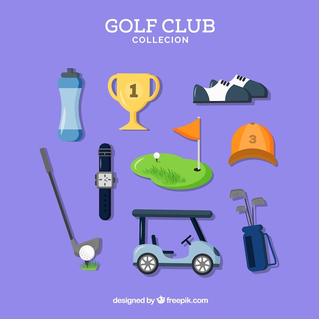 Free vector collection of some golf elements