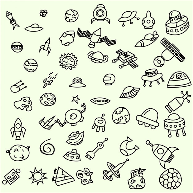 Collection of spacial doodles