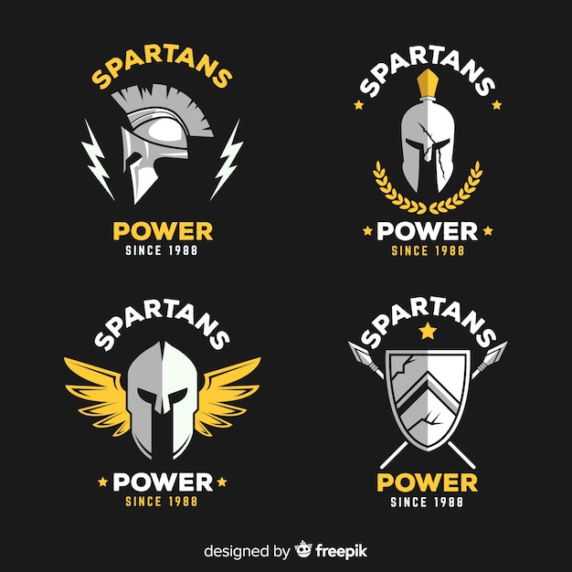 Free vector collection of spartan badges