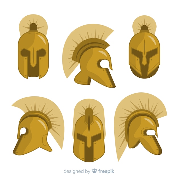 Free vector collection of spartan helmets