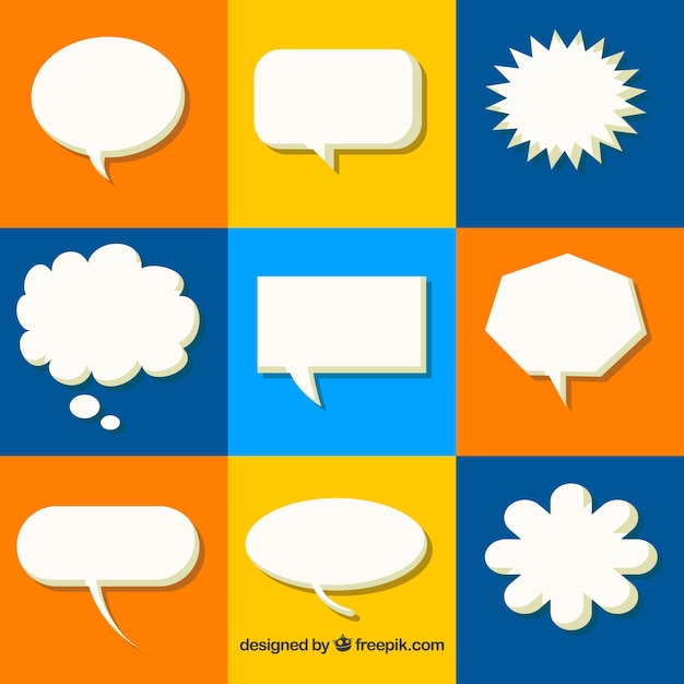 Free vector collection of speech bubble in flat design