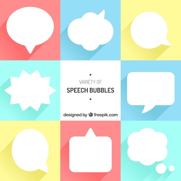 Free vector collection of speech bubble in flat design