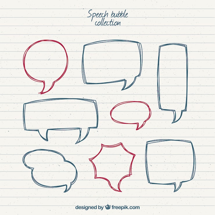 Free Vector collection of speech bubble sketch