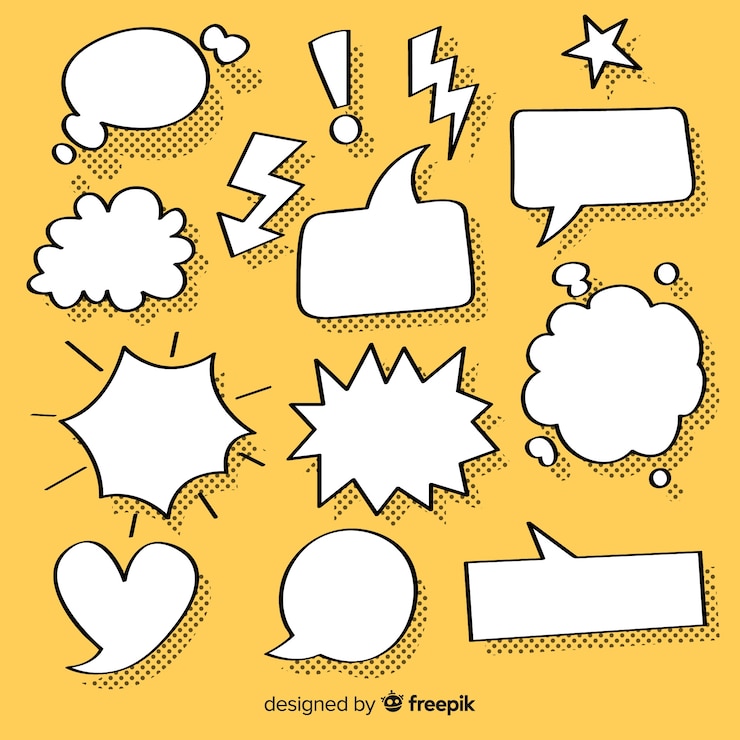 Free Vector collection of speech bubbles for comics