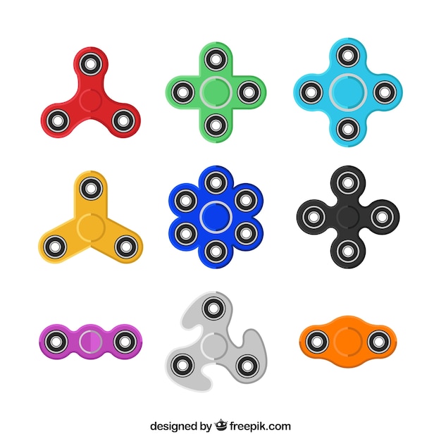 Free vector collection of spinners of different type