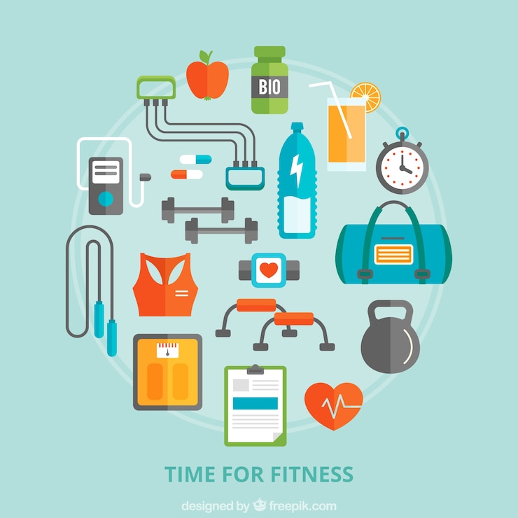 Free Vector collection of sports items in flat design