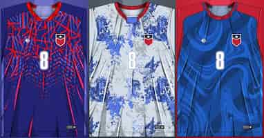 Free vector collection of sports shirts -  football shirt for sublimation