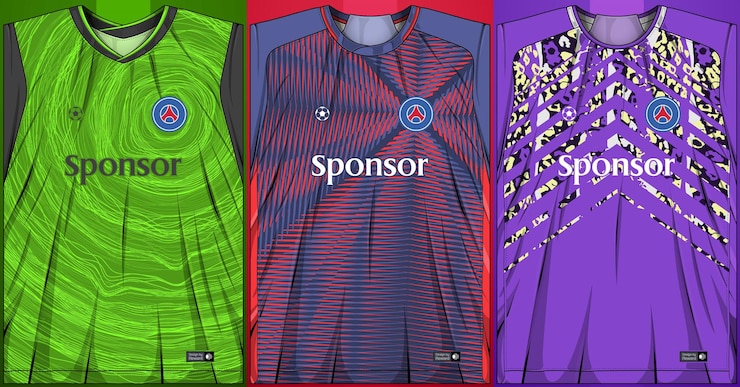 Free Vector collection of sports shirts - soccer jersey  for sublimation