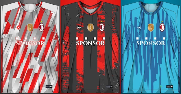 Free vector collection of sports shirts - soccer jersey  for sublimation