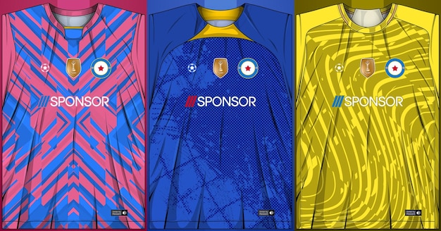 Free vector collection of sports shirts soccer jersey for sublimation