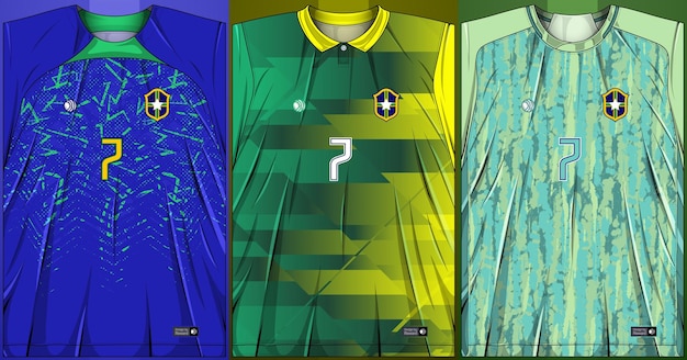 Free vector collection of sports shirts - soccer kit for sublimation