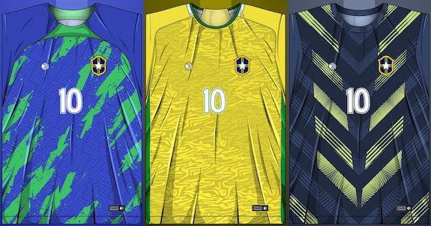 Free vector collection of sports shirts - soccer kit for sublimation