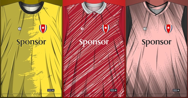 Free vector collection of sports shirts - soccer kit for sublimation