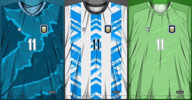 Free vector collection of sports shirts - soccer kit for sublimation