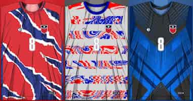 Free vector collection of sports shirts - soccer kit for sublimation