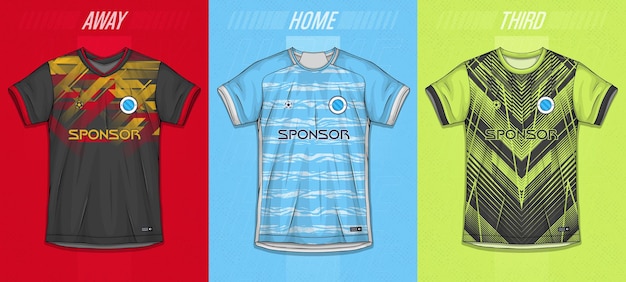 Free vector collection of sports shirts - soccer kit for sublimation