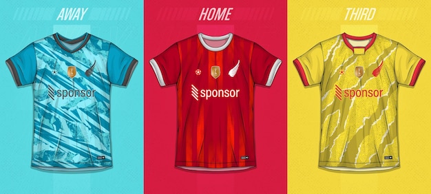 Free vector collection of sports shirts soccer kit for sublimation