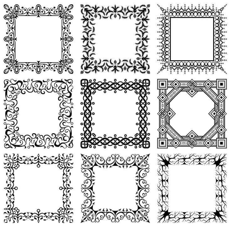 Free Vector collection of square vintage frames