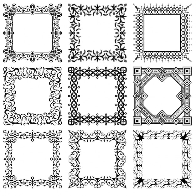 ベクトル平方ヴィンテージフレームのコレクション