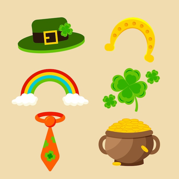 Free vector collection of st. patrick's day flat design elements