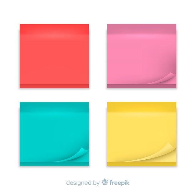 Free vector collection of sticky notes in realistic style