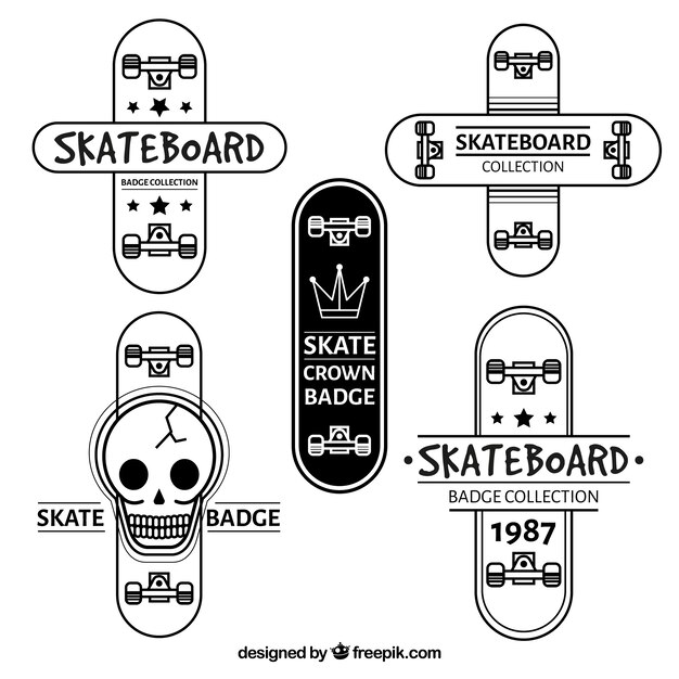 세련 된 현대 스케이트 보드의 컬렉션