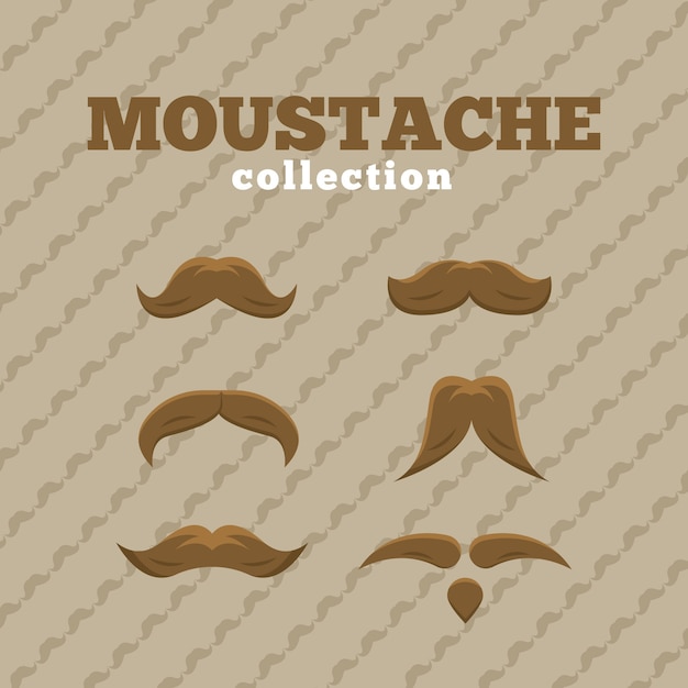 Vettore gratuito raccolta di baffi alla moda movember