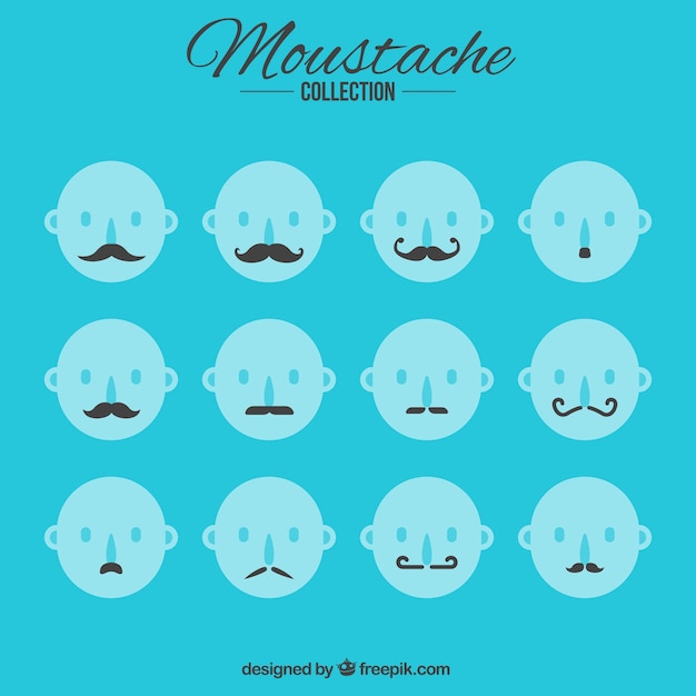 Collection of stylish mustaches variety