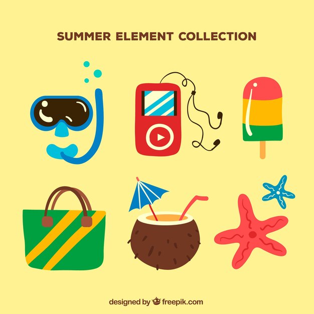 Free vector collection of summer accessories