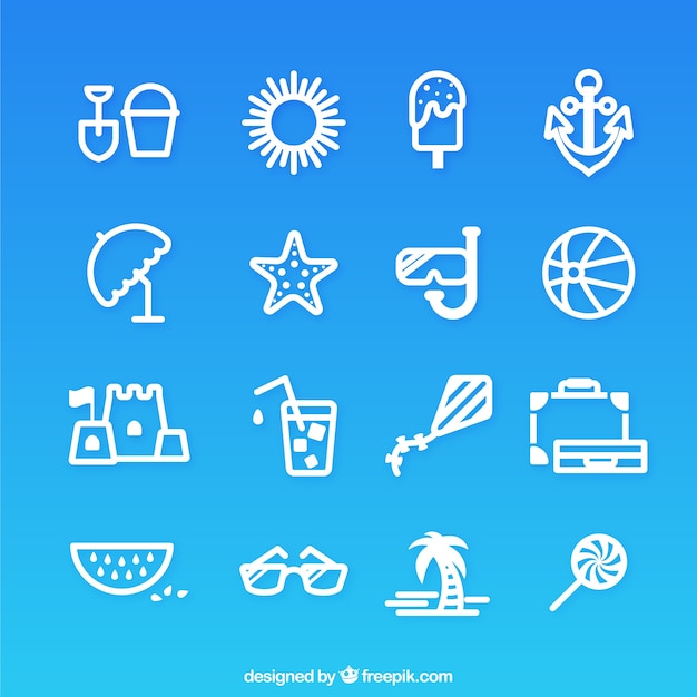 Collection of summer icons