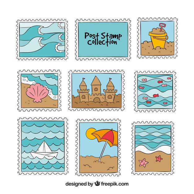 Коллекция летних почтовых марок